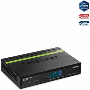 TRENDnet 5-Port Gigabit PoE+ Switch, 31 W PoE Budget, 10 Gbps Switching Capacity, Data & Power