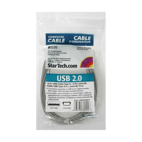StarTech.com 10 ft Mini USB 2.0 Cable