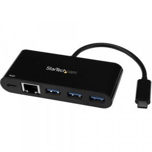 StarTech.com USB-C to Ethernet Adapter with 3-Port USB 3.0 Hub -US1GC303APD