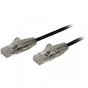 StarTech.com 10ft CAT6 Cable - Slim CAT6 Patch Cord - Black Snagless RJ45 Connectors - Gigabit Ethernet Cable - 28 AWG