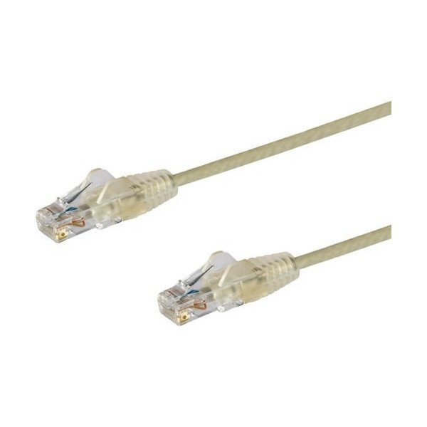 StarTech.com 10 ft CAT6 Cable - Slim CAT6 Patch Cord - Gray Snagless RJ45 Connectors - Gigabit Ethernet Cable - 28 AWG