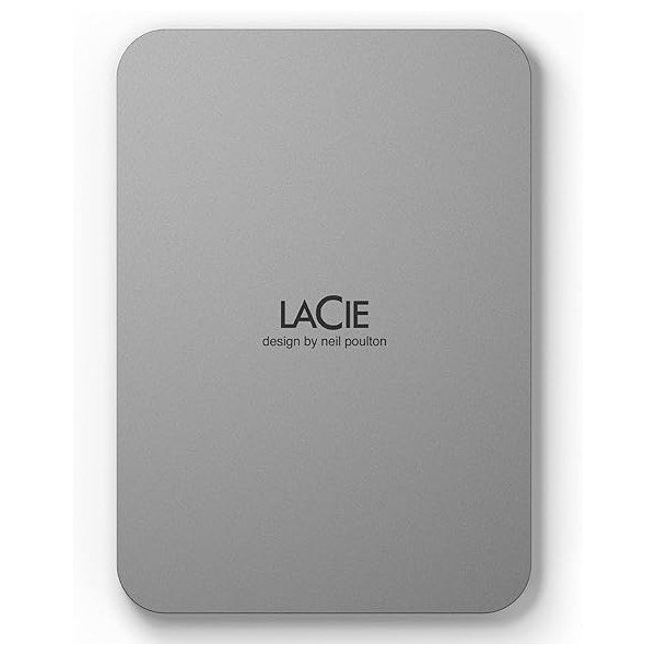 LaCie STLP1000400 1 TB Portable Hard Drive - External - Moon Silver - MAC, Desktop PC Device Supported - USB 3.1 Type C