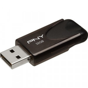 PNY 32GB Attaché 4 2.0 Flash Drive - 32 GB - USB 2.0 Type A - Black - 1 Year Warranty