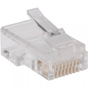 Tripp Lite by Eaton N030-100-FL 100-Pack of RJ45 Plugs for Flat Solid / Stranded Conductor Cable