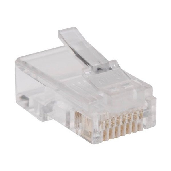 Tripp Lite by Eaton N030-100-FL 100-Pack of RJ45 Plugs for Flat Solid / Stranded Conductor Cable