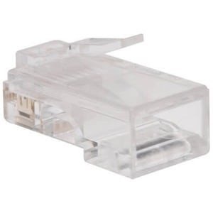 Tripp Lite by Eaton N030-100-FL 100-Pack of RJ45 Plugs for Flat Solid / Stranded Conductor Cable