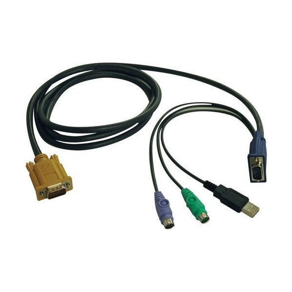 Tripp Lite by Eaton P778-010 KVM Cable Adapter - 10 ft KVM Cable - First End: 1 x 18-pin HD-18 Keyboard/Video/Mouse