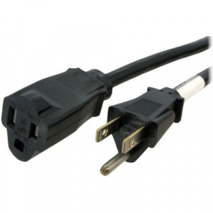 StarTech.com 10ft (3m) Heavy Duty Extension Cord, NEMA5-15R to NEMA5-15P Black Extension Cord, 15A 125V, 14AWG, Heavy Gauge