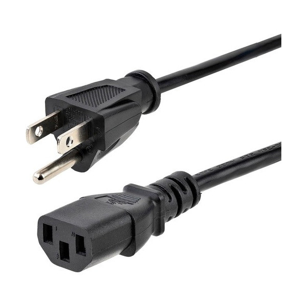 StarTech.com 10ft (3m) Computer Power Cord, NEMA 5-15P to C13, 10A 125V, 18AWG, Black Replacement AC PC Power Cord