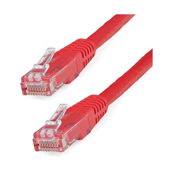 StarTech.com 10ft CAT6 Ethernet Cable - Red Molded Gigabit - 100W PoE UTP 650MHz - Category 6 Patch Cord UL Certified Wiring/TIA