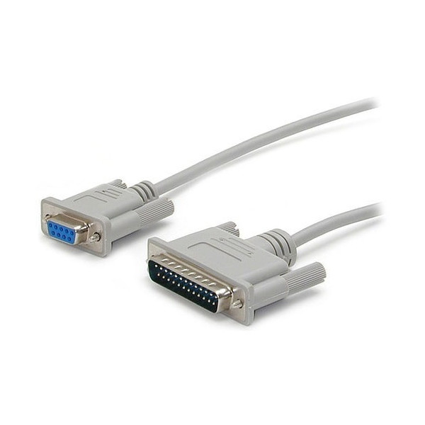 StarTech.com 10 ft Cross Wired DB9 to DB25 Serial Null Modem Cable - Null modem cable - DB-9 (F) - DB-25 (M) - 10 ft