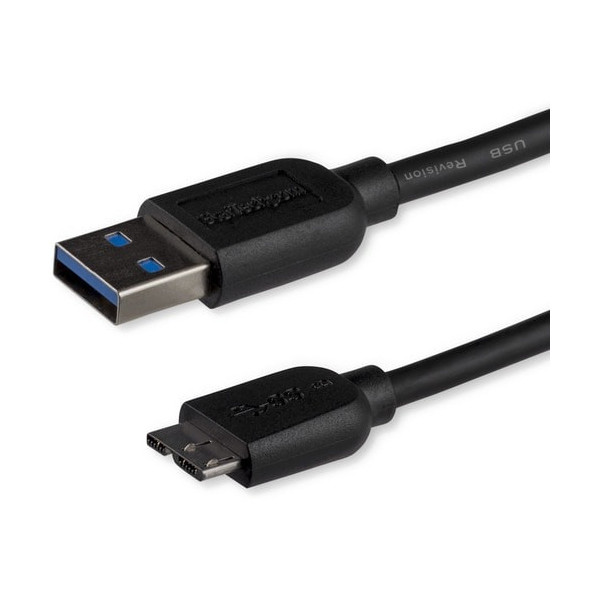 StarTech.com 3m (10ft) Slim SuperSpeed USB 3.0 (5Gbps) A to Micro B Cable - M/M - Position your USB 3.0