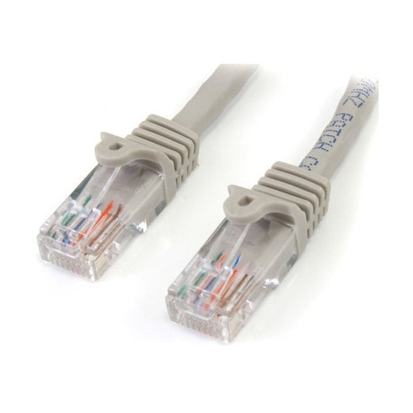 StarTech.com 10 ft Gray Snagless Cat5e UTP Patch Cable - Category 5e - 10 ft - 1 x RJ-45 Male Network