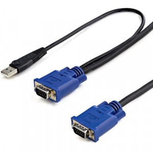 StarTech.com 2-in-1 - Video / USB cable - 4 pin USB Type A, HD-15 (M) - HD-15 (M) - 3.05 m - 10ft KVM Cable - USB KVM Cable