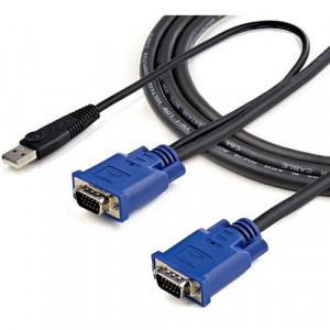 StarTech.com 2-in-1 - Video / USB cable - 4 pin USB Type A, HD-15 (M) - HD-15 (M) - 3.05 m - 10ft KVM Cable - USB KVM Cable