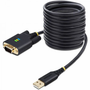 StarTech.com 10ft (3m) USB to Serial Adapter Cable, COM Retention, FTDI, DB9 RS232, Interchangeable DB9 Screws/Nuts