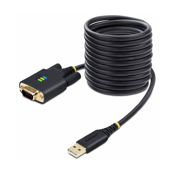 StarTech.com 10ft (3m) USB to Serial Adapter Cable, COM Retention, FTDI, DB9 RS232, Interchangeable DB9 Screws/Nuts