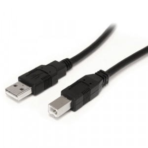 StarTech.com 9 m / 30 ft Active USB A to B Cable - M/M - Black USB 2.0 A to B Cord - Printer Cable