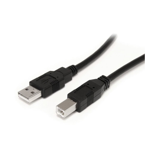 StarTech.com 9 m / 30 ft Active USB A to B Cable - M/M - Black USB 2.0 A to B Cord - Printer Cable