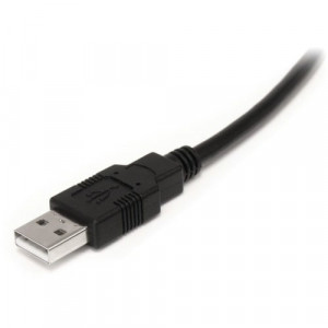 StarTech.com 9 m / 30 ft Active USB A to B Cable - M/M - Black USB 2.0 A to B Cord - Printer Cable