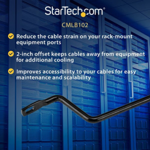 StarTech.com Horizontal Cable Lacing Bars with 2 in. Offset for Racks - Horizontal Cable Manager - 10 Pack