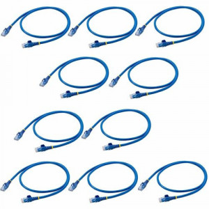 StarTech.com 3 ft. CAT6 Ethernet Cable - 10 Pack - ETL Verified - Blue CAT6 Patch Cord - Snagless RJ45 Connectors
