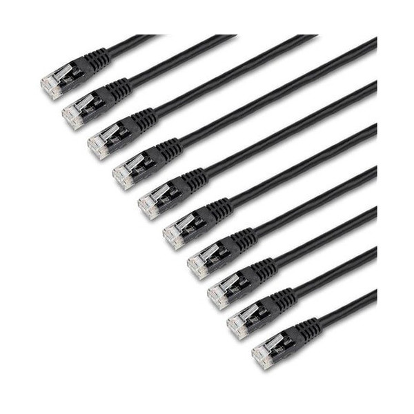 StarTech.com 6 ft. CAT6 Ethernet cable - 10 Pack - ETL Verified - Black CAT6 Patch Cord