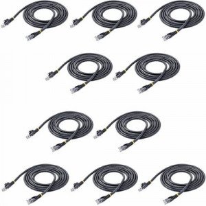 StarTech.com 6 ft. CAT6 Ethernet Cable - 10 Pack - ETL Verified - Black CAT6 Patch Cord - Snagless RJ45 Connectors