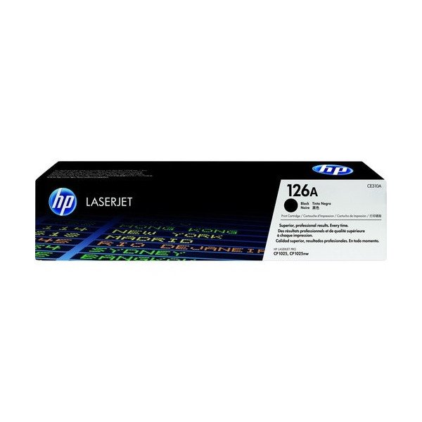 HP 126A (CE310A) Original Standard Yield Laser Toner Cartridge - Single Pack - Black - 1 Each - 1200 Pages