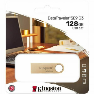 Kingston DataTraveler SE9 G3 128GB USB 3.2 (Gen 1) Flash Drive - 128 GB - USB 3.2 (Gen 1) - 5 Year Warranty