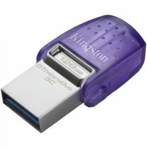 Kingston DataTraveler microDuo 3C USB Flash Drive - 128 GB - USB 3.2 (Gen 1) Type A, USB 3.2 (Gen 1) Type C