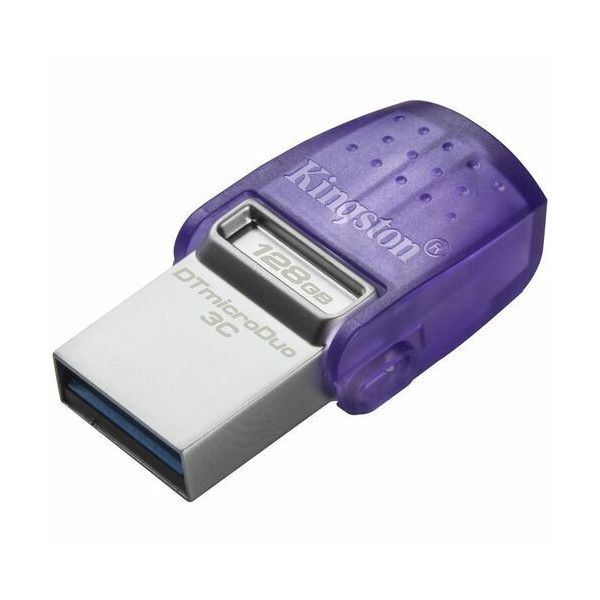 Kingston DataTraveler microDuo 3C USB Flash Drive - 128 GB - USB 3.2 (Gen 1) Type A, USB 3.2 (Gen 1) Type C