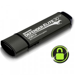 Kanguru Defender Elite30™ Hardware Encrypted Secure Flash Drive, 128G - 128 GB - USB 3.0