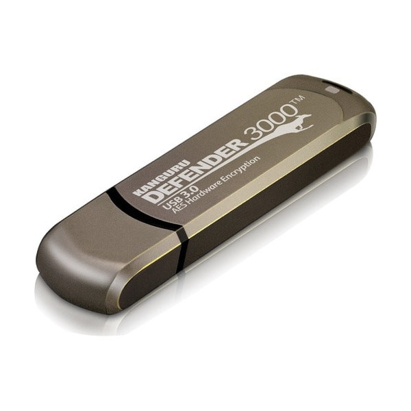 Kanguru Defender3000 FIPS 140-2 Level 3, SuperSpeed USB 3.0 Secure Flash Drive, 128G - 128 GB - USB 3.0 - 256-bit AES