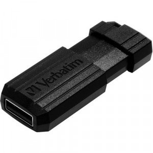 Verbatim 128GB Pinstripe USB Flash Drive - Black - 128 GB - USB 2.0 Type A - 10 MB/s Read Speed - 4 MB/s Write Speed