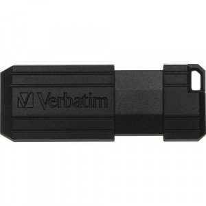 Verbatim 128GB Pinstripe USB Flash Drive - Black - 128 GB - USB 2.0 Type A - 10 MB/s Read Speed - 4 MB/s Write Speed