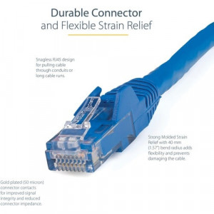 StarTech.com 12ft CAT6 Ethernet Cable - Blue Snagless Gigabit - 100W PoE UTP 650MHz