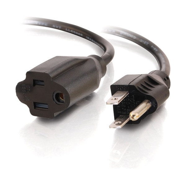 C2G 12ft 18 AWG Outlet Saver Power Extension Cord (NEMA 5-15P to NEMA 5-15R) - For Transformer, Computer, Monitor, Scanner