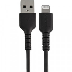 StarTech.com 6 inch/15cm Durable Black USB-A to Lightning Cable, Rugged Heavy Duty Charging/Sync