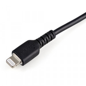 StarTech.com 6 inch/15cm Durable Black USB-A to Lightning Cable, Rugged Heavy Duty Charging/Sync