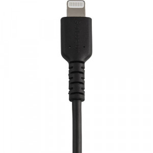 StarTech.com 6 inch/15cm Durable Black USB-A to Lightning Cable, Rugged Heavy Duty Charging/Sync