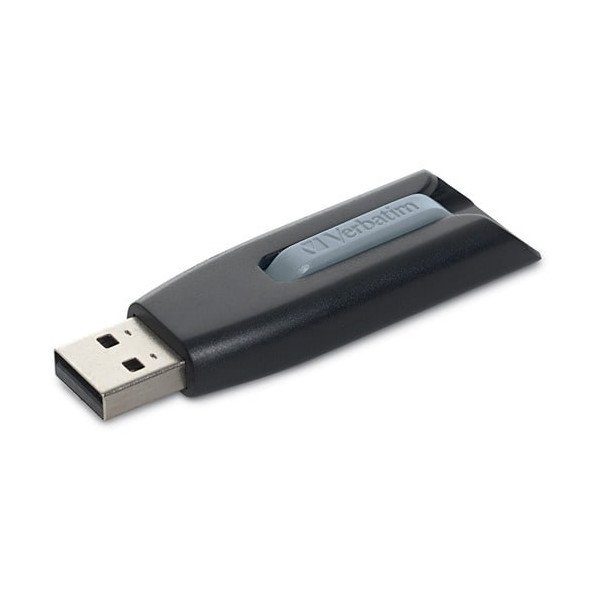 Microban 128GB Store 'n' Go V3 USB 3.2 Gen 1 Flash Drive - Gray - 128 GB - USB 3.2 (Gen 1) Type A - 80 MB/s Read Speed