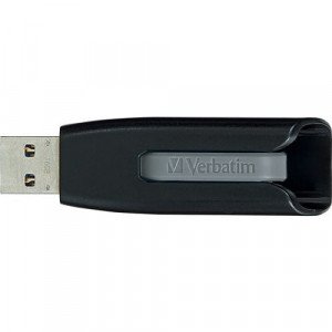 Microban 128GB Store 'n' Go V3 USB 3.2 Gen 1 Flash Drive - Gray - 128 GB - USB 3.2 (Gen 1) Type A - 80 MB/s Read Speed