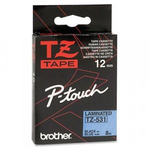 Brother TZE531 Label Tape - 15/32" Width - Rectangle - Blue - 1 Each - Water Resistant - Abrasion Resistant, Chemical Resistant,