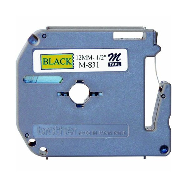 Brother P-touch Nonlaminated M Series Tape Cartridge - 1/2" Width - Rectangle - Gold, Black - 1 Each