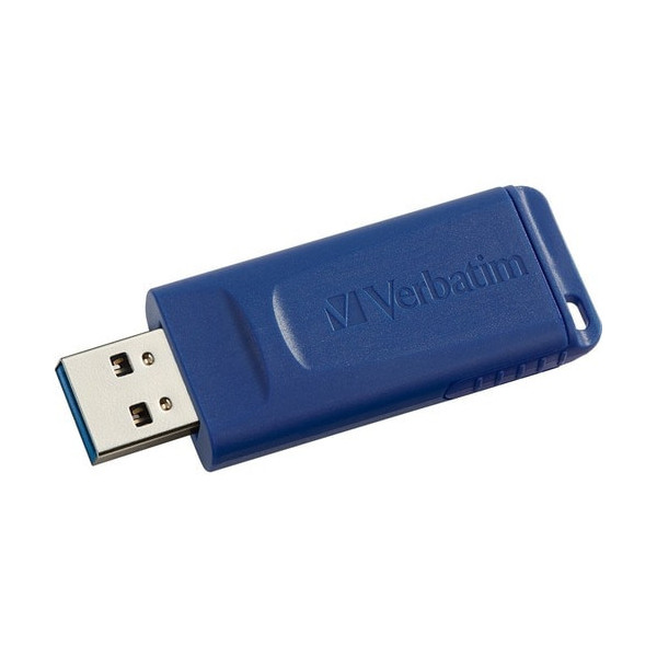 Verbatim 128GB USB Flash Drive - Blue - 128 GB - USB 2.0 Type A - Blue - 5 Year Warranty - 1 Each - TAA Compliant