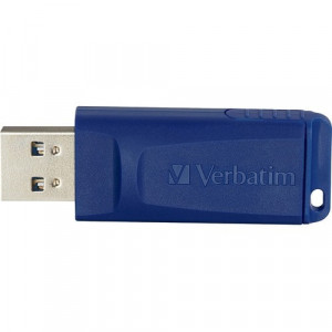 Verbatim 128GB USB Flash Drive - Blue - 128 GB - USB 2.0 Type A - Blue - 5 Year Warranty - 1 Each - TAA Compliant