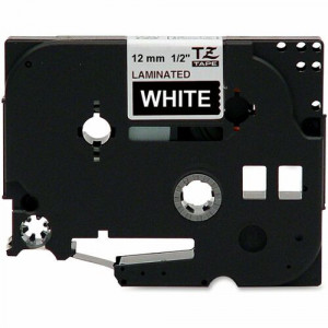 Brother P-touch TZe Laminated Tape Cartridges - 15/32" Width - Rectangle - Black - 1 Each - Water Resistant