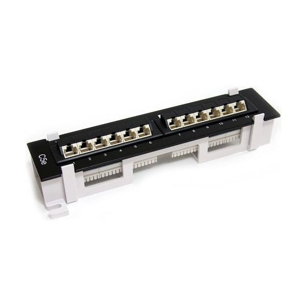 StarTech.com 1U 12 Port Wall Mount Cat5e 110 Patch Panel - 45 Degree - Organize up to 12 Cat5e patch cables