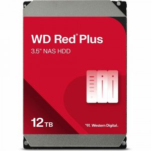 Western Digital Red Plus WD120EFBX 12 TB Hard Drive - 3.5" Internal - SATA (SATA/600) - Conventional Magnetic Recording